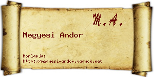 Megyesi Andor névjegykártya