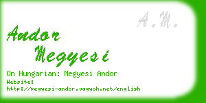 andor megyesi business card